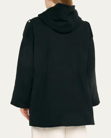 FAZ Ruby Hooded Top Coat with Drawcord Waist | Thumbnail 3 FAZ Ruby Hooded Top Coat with Drawcord Waist | Thumbnail 3