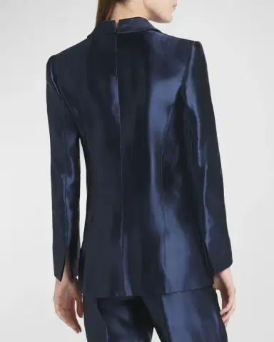 Giorgio Armani Linen Silk Single-Button Blazer Jacket | Thumbnail 2 Giorgio Armani Linen Silk Single-Button Blazer Jacket | Thumbnail 2