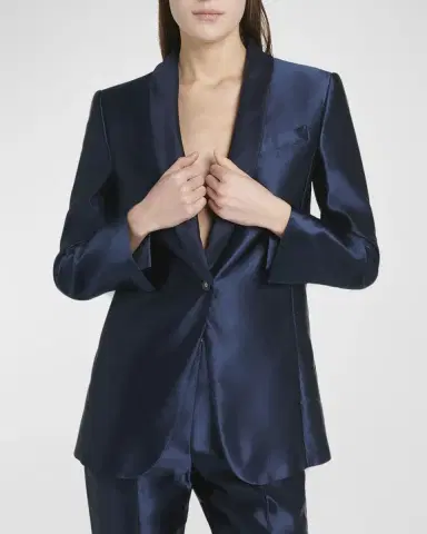 Giorgio Armani Linen Silk Single-Button Blazer Jacket | Thumbnail 6 Giorgio Armani Linen Silk Single-Button Blazer Jacket | Thumbnail 6