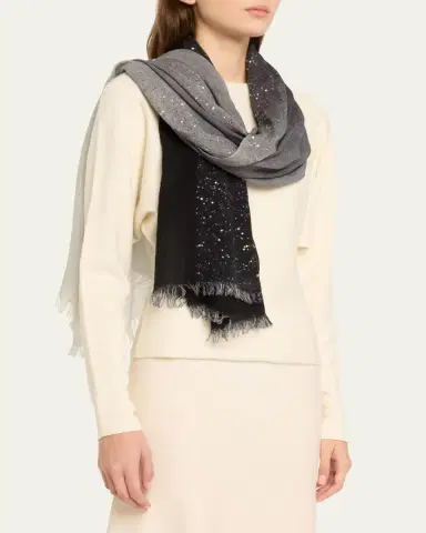 FALIERO SARTI Dania Sequined Ombre Wool-Silk Scarf | Thumbnail 3 FALIERO SARTI Dania Sequined Ombre Wool-Silk Scarf | Thumbnail 3