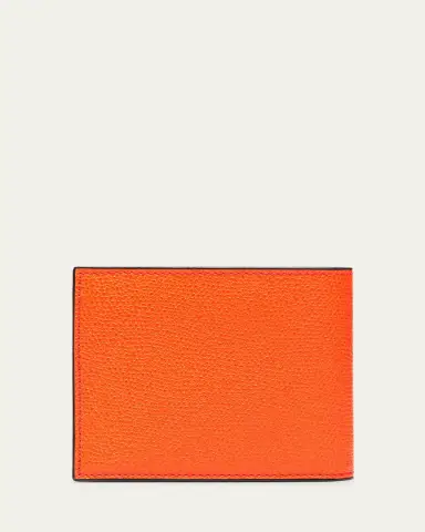Valextra Men's Leather V-Cut Bifold Wallet | Thumbnail 8 Valextra Men's Leather V-Cut Bifold Wallet | Thumbnail 8