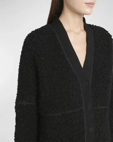 Giorgio Armani Boucle Lurex Oversize Knit Cardigan | Thumbnail 4 Giorgio Armani Boucle Lurex Oversize Knit Cardigan | Thumbnail 4