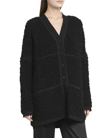 Giorgio Armani Boucle Lurex Oversize Knit Cardigan | Thumbnail 1 Giorgio Armani Boucle Lurex Oversize Knit Cardigan | Thumbnail 1