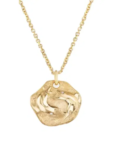 Aaryah 18K Yellow Gold Mini Diamond Zodiac Pendant Necklace | Thumbnail 1 Aaryah 18K Yellow Gold Mini Diamond Zodiac Pendant Necklace | Thumbnail 1