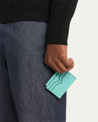 Valextra Men's V-Slot Leather Card Case | Thumbnail 2 Valextra Men's V-Slot Leather Card Case | Thumbnail 2