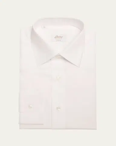 Brioni Men's Brew Giza 45 Cotton Twill Dress Shirt | Thumbnail 3 Brioni Men's Brew Giza 45 Cotton Twill Dress Shirt | Thumbnail 3