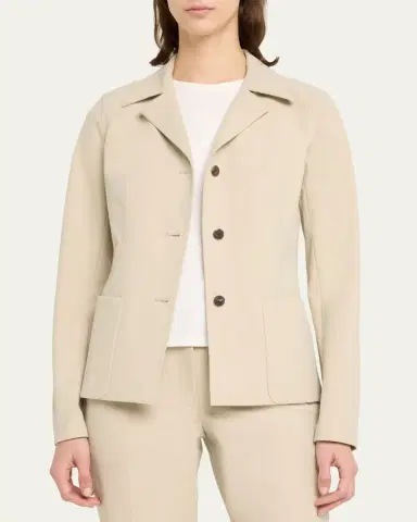 Lafayette 148 New York Notched-Lapel Techno Stretch Twill Jacket | Thumbnail 4 Lafayette 148 New York Notched-Lapel Techno Stretch Twill Jacket | Thumbnail 4