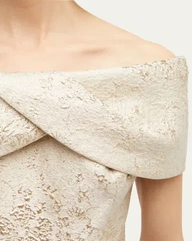 Rickie Freeman for Teri Jon Off-Shoulder Jacquard Column Gown | Thumbnail 5 Rickie Freeman for Teri Jon Off-Shoulder Jacquard Column Gown | Thumbnail 5