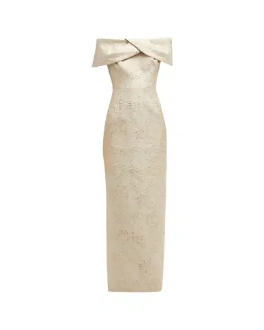 Rickie Freeman for Teri Jon Off-Shoulder Jacquard Column Gown | Thumbnail 1 Rickie Freeman for Teri Jon Off-Shoulder Jacquard Column Gown | Thumbnail 1