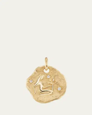 Aaryah 18K Yellow Gold Large Diamond Zodiac Pendant Necklace | Thumbnail 2 Aaryah 18K Yellow Gold Large Diamond Zodiac Pendant Necklace | Thumbnail 2