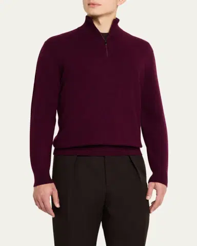 Massimo Alba Men's Cashmere Half-Zip Sweater | Thumbnail 4 Massimo Alba Men's Cashmere Half-Zip Sweater | Thumbnail 4