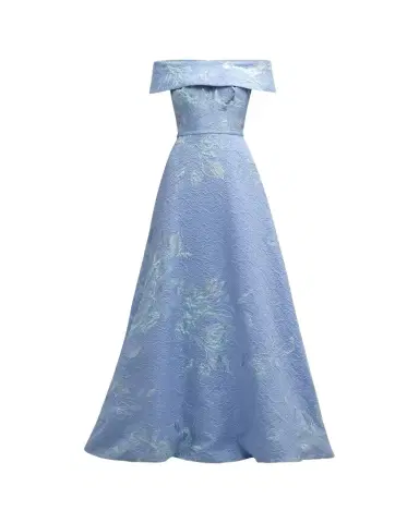 Rickie Freeman for Teri Jon Off-Shoulder Metallic Flower Jacquard Gown | Thumbnail 1 Rickie Freeman for Teri Jon Off-Shoulder Metallic Flower Jacquard Gown | Thumbnail 1