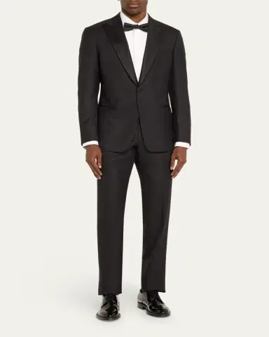 Giorgio Armani Men's Wool Satin-Lapel Two-Piece Tuxedo Set | Thumbnail 2 Giorgio Armani Men's Wool Satin-Lapel Two-Piece Tuxedo Set | Thumbnail 2