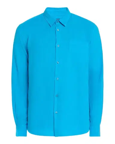 Vilebrequin Men's Caroubis Solid Linen Sport Shirt | Thumbnail 1 Vilebrequin Men's Caroubis Solid Linen Sport Shirt | Thumbnail 1