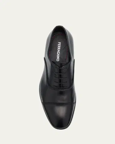 Ferragamo Men's Boston Brogue Leather Cap-Toe Oxfords | Thumbnail 5 Ferragamo Men's Boston Brogue Leather Cap-Toe Oxfords | Thumbnail 5