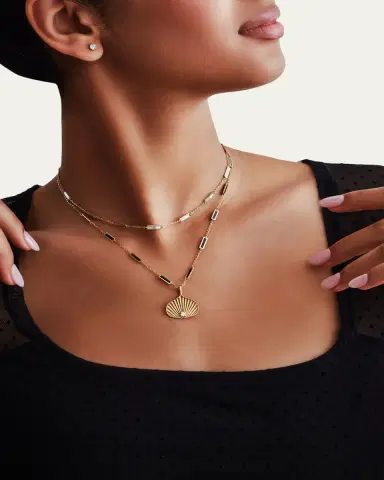 KAMAL Bar Chain Necklace with Gemstones | Thumbnail 3 KAMAL Bar Chain Necklace with Gemstones | Thumbnail 3