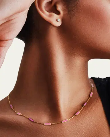 KAMAL Bar Chain Necklace with Gemstones | Thumbnail 4 KAMAL Bar Chain Necklace with Gemstones | Thumbnail 4