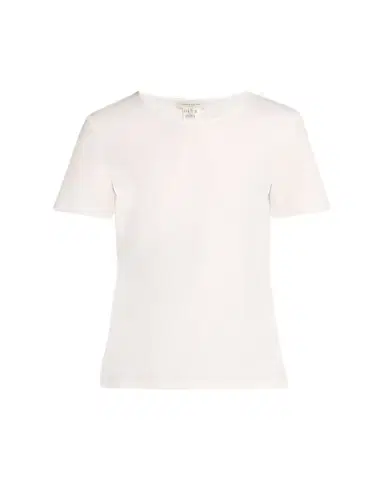 Lafayette 148 New York Ribbed Crewneck Cotton T-Shirt | Thumbnail 1 Lafayette 148 New York Ribbed Crewneck Cotton T-Shirt | Thumbnail 1