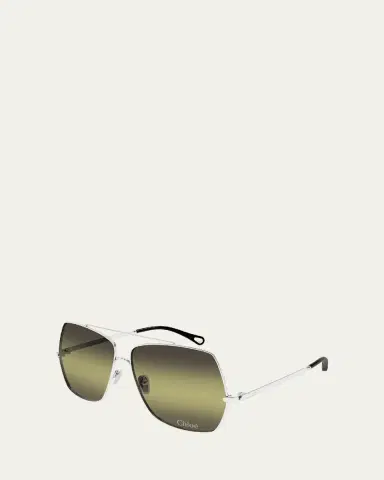 Chloé Gradient Aviator Metal Sunglasses | Thumbnail 2 Chloé Gradient Aviator Metal Sunglasses | Thumbnail 2