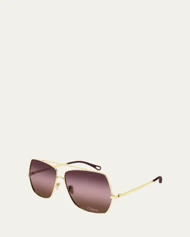 Chloé Gradient Aviator Metal Sunglasses | Thumbnail 3 Chloé Gradient Aviator Metal Sunglasses | Thumbnail 3