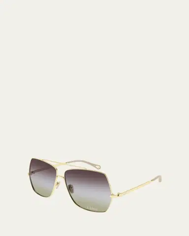 Chloé Gradient Aviator Metal Sunglasses | Thumbnail 4 Chloé Gradient Aviator Metal Sunglasses | Thumbnail 4