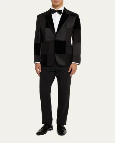 Brioni Men's Virgilio Patchwork Dinner Jacket | Thumbnail 2 Brioni Men's Virgilio Patchwork Dinner Jacket | Thumbnail 2