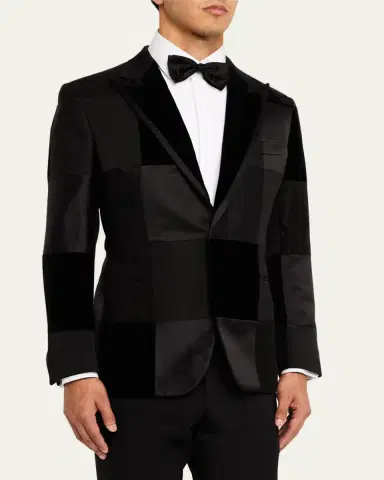Brioni Men's Virgilio Patchwork Dinner Jacket | Thumbnail 4 Brioni Men's Virgilio Patchwork Dinner Jacket | Thumbnail 4
