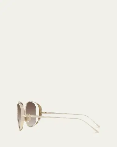 Loewe Metal Logo-Print Rectangle Sunglasses | Thumbnail 3 Loewe Metal Logo-Print Rectangle Sunglasses | Thumbnail 3