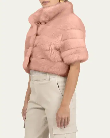 Gorski Reversible Merinillo Shearling Lamb Bolero | Thumbnail 4 Gorski Reversible Merinillo Shearling Lamb Bolero | Thumbnail 4