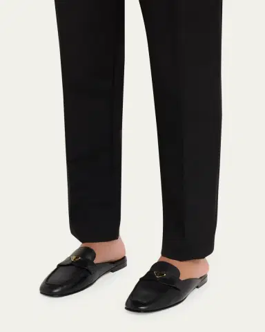Prada Vitello Leather Logo Mule Loafers | Thumbnail 2 Prada Vitello Leather Logo Mule Loafers | Thumbnail 2