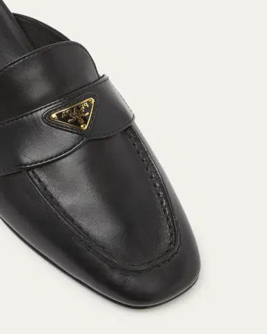Prada Vitello Leather Logo Mule Loafers | Thumbnail 5 Prada Vitello Leather Logo Mule Loafers | Thumbnail 5