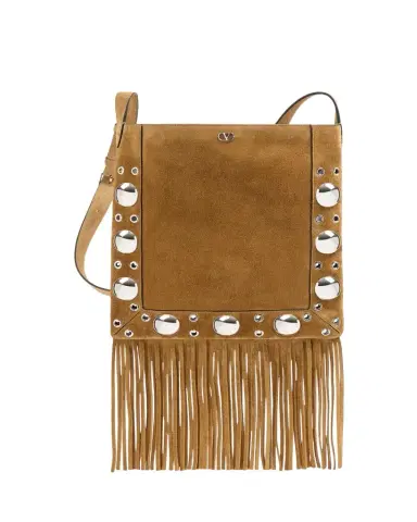 Valentino Garavani Nellcote Studded Fringe Suede Crossbody Bag | Thumbnail 1 Valentino Garavani Nellcote Studded Fringe Suede Crossbody Bag | Thumbnail 1