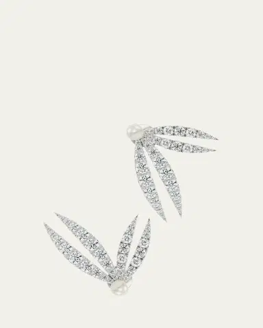 KAMAL Lotus Diamond and Pearl Flourish Earrings | Thumbnail 2 KAMAL Lotus Diamond and Pearl Flourish Earrings | Thumbnail 2