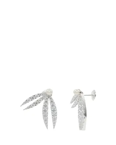 KAMAL Lotus Diamond and Pearl Flourish Earrings | Thumbnail 1 KAMAL Lotus Diamond and Pearl Flourish Earrings | Thumbnail 1