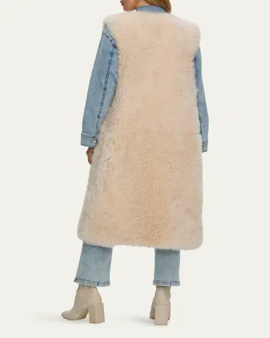 Gorski Select Cashmere Goat Fur Collarless Long Vest | Thumbnail 3 Gorski Select Cashmere Goat Fur Collarless Long Vest | Thumbnail 3