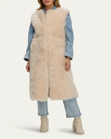 Gorski Select Cashmere Goat Fur Collarless Long Vest | Thumbnail 4 Gorski Select Cashmere Goat Fur Collarless Long Vest | Thumbnail 4