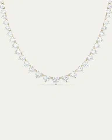 HauteCarat 18K Graduated Heart Shape Lab Grown Diamond Necklace | Thumbnail 2 HauteCarat 18K Graduated Heart Shape Lab Grown Diamond Necklace | Thumbnail 2