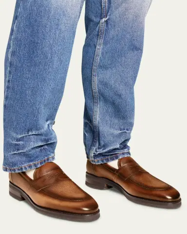 Allen Edmonds Reserve Men's Roman Grained Leather Penny Loafers | Thumbnail 2 Allen Edmonds Reserve Men's Roman Grained Leather Penny Loafers | Thumbnail 2