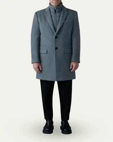 Mackage Men's Wool Topcoat with Removable Down Bib | Thumbnail 2 Mackage Men's Wool Topcoat with Removable Down Bib | Thumbnail 2