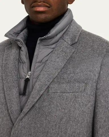 Mackage Men's Wool Topcoat with Removable Down Bib | Thumbnail 5 Mackage Men's Wool Topcoat with Removable Down Bib | Thumbnail 5
