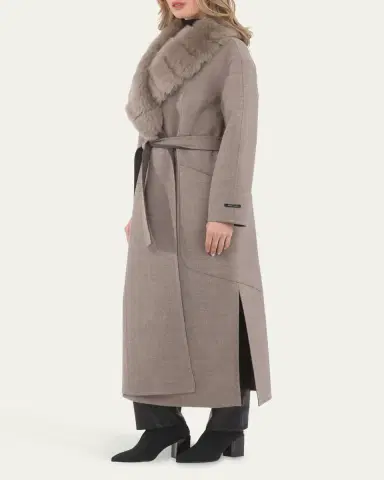 Gorski Loro Piana Double-Face Cashmere-Blend Coat with Detachable Merinillo Shearling Lamb Collar | Thumbnail 4 Gorski Loro Piana Double-Face Cashmere-Blend Coat with Detachable Merinillo Shearling Lamb Collar | Thumbnail 4