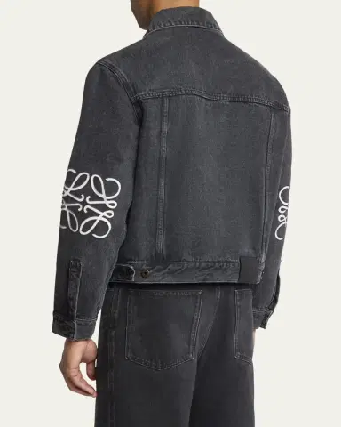 Loewe Men's Anagram Elbow Trucker Jacket | Thumbnail 3 Loewe Men's Anagram Elbow Trucker Jacket | Thumbnail 3