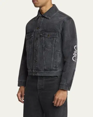 Loewe Men's Anagram Elbow Trucker Jacket | Thumbnail 4 Loewe Men's Anagram Elbow Trucker Jacket | Thumbnail 4