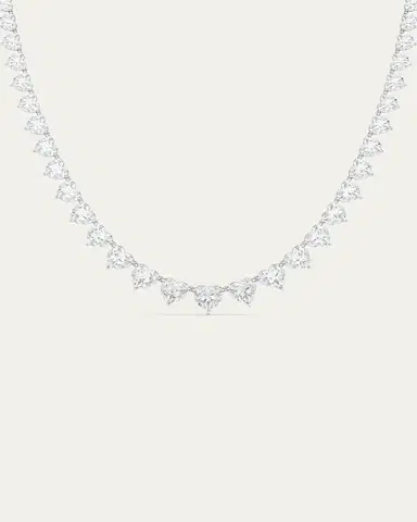 HauteCarat 18K Graduated Heart Shape Lab Grown Diamond Necklace | Thumbnail 2 HauteCarat 18K Graduated Heart Shape Lab Grown Diamond Necklace | Thumbnail 2