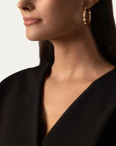NOUVEL HERITAGE 18K Monday Morning Mood Hoop Earrings | Thumbnail 3 NOUVEL HERITAGE 18K Monday Morning Mood Hoop Earrings | Thumbnail 3