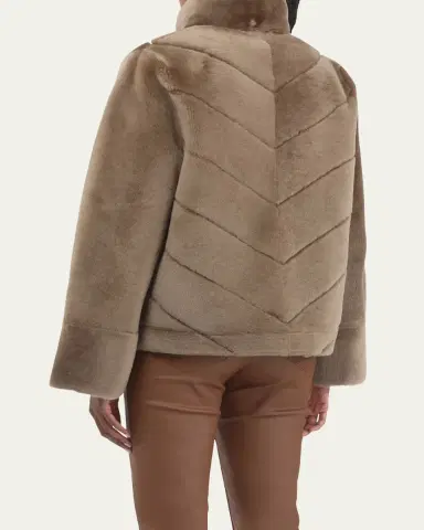 Gorski Reversible Merino Shearling Lamb Chevron Jacket | Thumbnail 3 Gorski Reversible Merino Shearling Lamb Chevron Jacket | Thumbnail 3