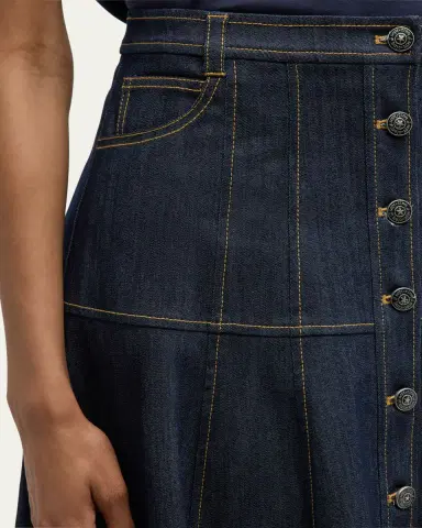 Cinq à Sept Veena Denim Midi Skirt | Thumbnail 5 Cinq à Sept Veena Denim Midi Skirt | Thumbnail 5