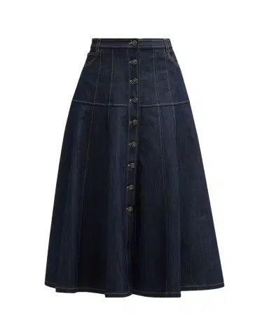 Cinq à Sept Veena Denim Midi Skirt | Thumbnail 1 Cinq à Sept Veena Denim Midi Skirt | Thumbnail 1