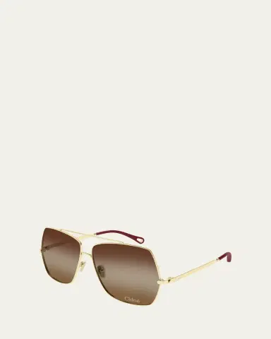 Chloé Gradient Aviator Metal Sunglasses | Thumbnail 2 Chloé Gradient Aviator Metal Sunglasses | Thumbnail 2