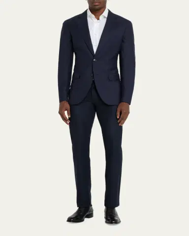 Brioni Men's Solid Wool-Silk Blazer | Thumbnail 2 Brioni Men's Solid Wool-Silk Blazer | Thumbnail 2